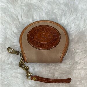Dooney & Bourke Beige and Brown Coin Pouch